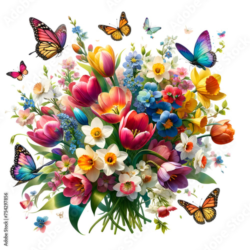 Spring flowers illustration © victoria creative