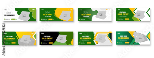 solar green energy social media post banner design