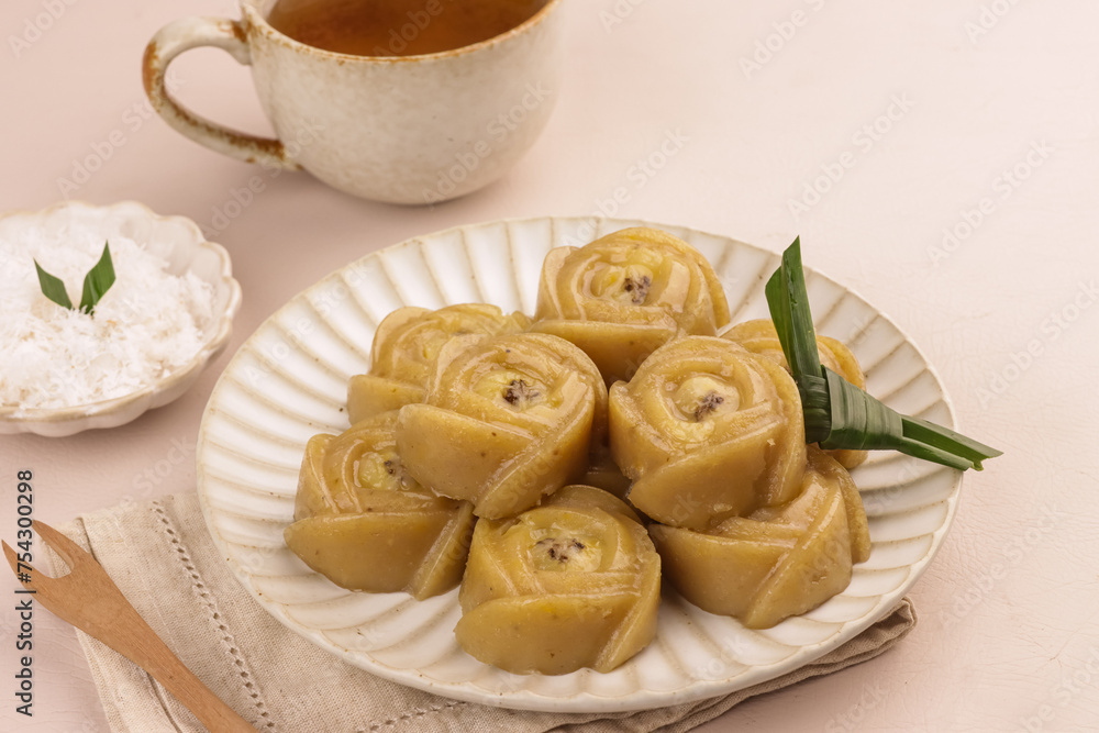 Kanom Kluay is Thai Steamed Banana Cake. Kanom Kluay is Thai Steamed Banana Cake.