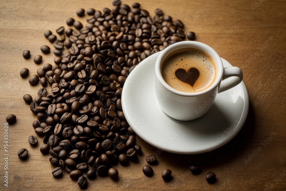 Fototapeta premium Coffee , Latte , Beans , Espresso