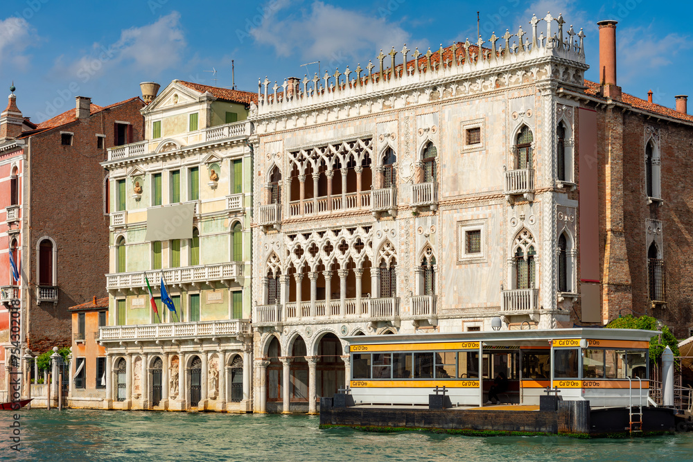 Ca d'Oro palace on Grand canal in Venice, Italy