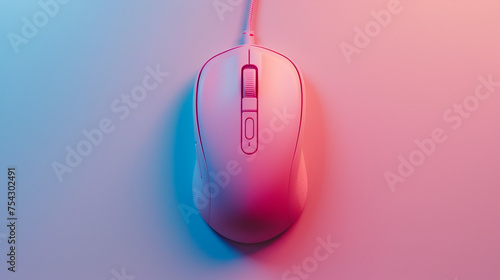 computer mouse top view, generative ai photo