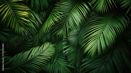 coconut leaves   abstract green dark texture  nature background  tropical leaf