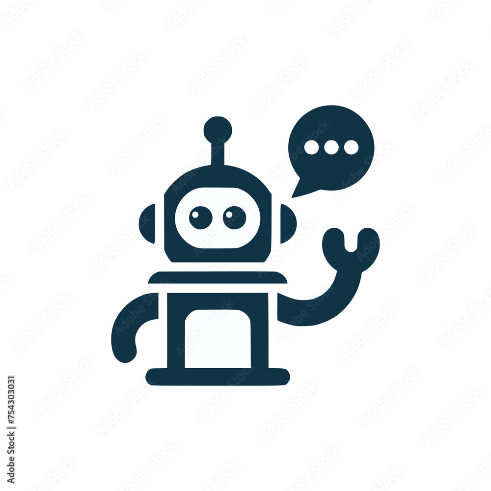 chat robot sticker t shirt logo vector illustration template design chat robot sticker t shirt logo vector illustration template design