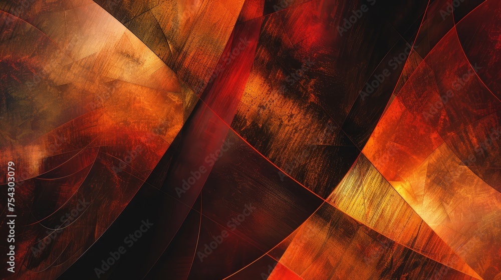 Fiery red brown burnt orange copper black abstract background. Geometric shape. Color gradient. Fiery red brown burnt orange copper black abstract background. Geometric shape. Color gradient.