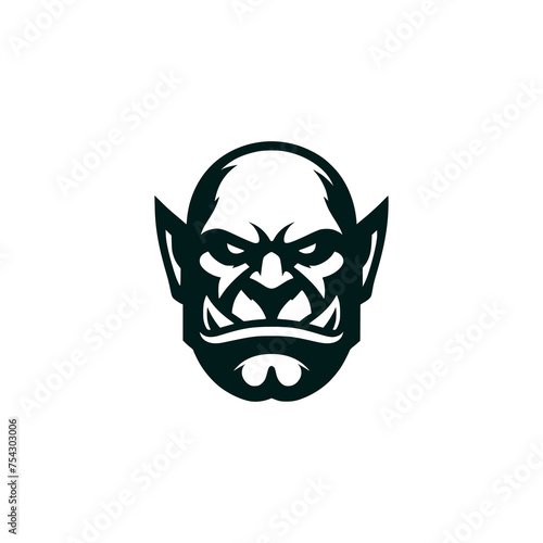 orc head monster beast logo vector illustration template design