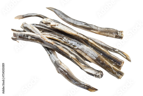 dried fish on a white background