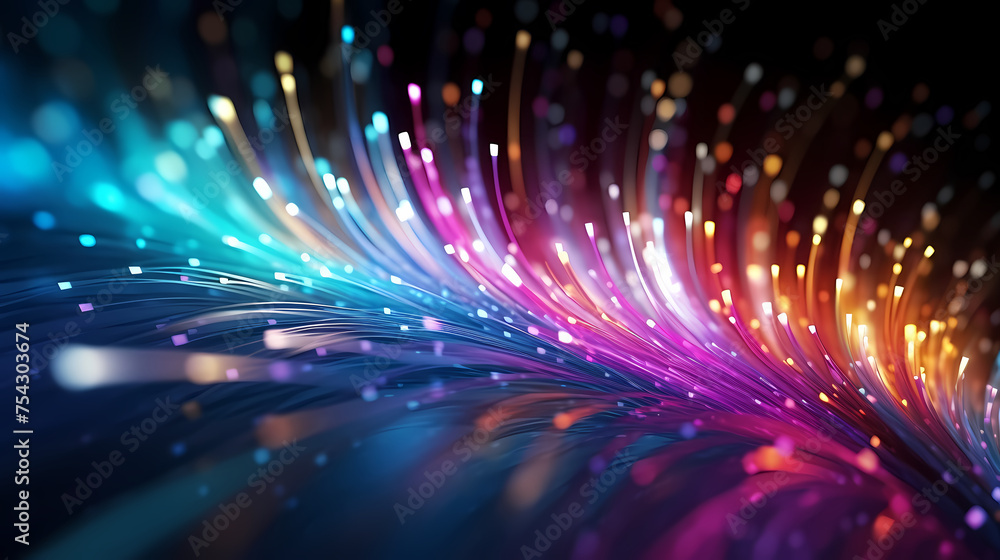 Fototapeta premium Fiber optics colorful