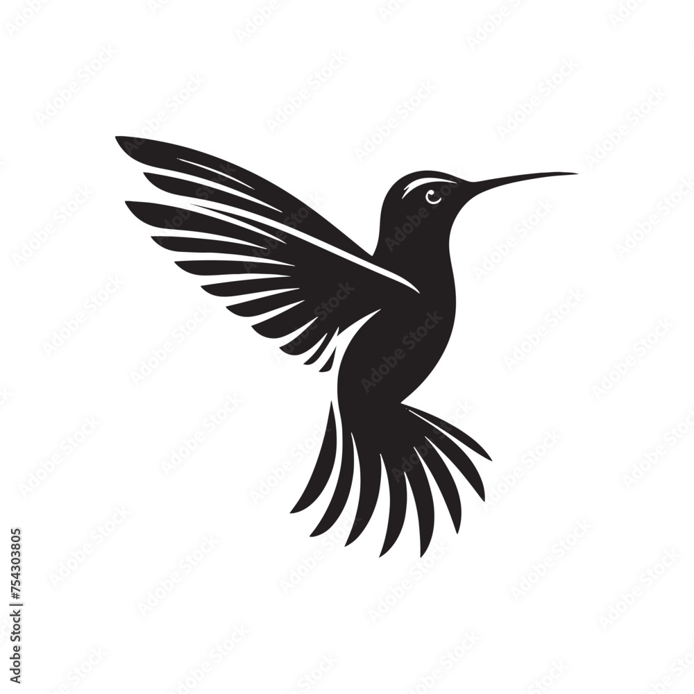 Minimalist Flight: Vector Hummingbird Silhouette - Capturing the Grace and Elegance of Nature's Tiny Aviator. Minimalist vector, hummingbird illustration. Minimalist Flight: Vector Hummingbird Silhouette - Capturing the Grace and Elegance of Nature's Tiny Aviator. Minimalist vector, hummingbird illustration.