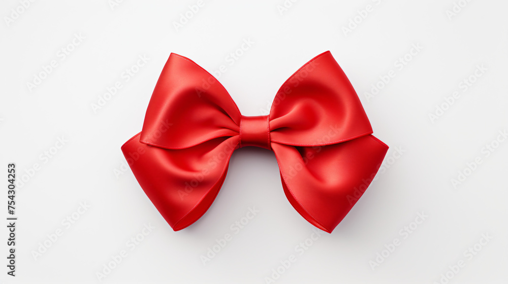 Red bow on a white background .