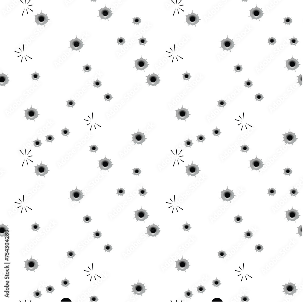 Abstract pattern. Bullet holes. Seamless pattern on a white background. Flyer background design, advertising background, fabric, clothing, texture, textile pattern. Abstract pattern. Bullet holes. Seamless pattern on a white background. Flyer background design, advertising background, fabric, clothing, texture, textile pattern.