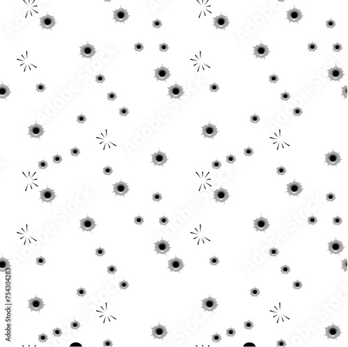 Abstract pattern. Bullet holes. Seamless pattern on a white background. Vector illustration Flyer background design  advertising background  fabric  clothing  texture  textile pattern.