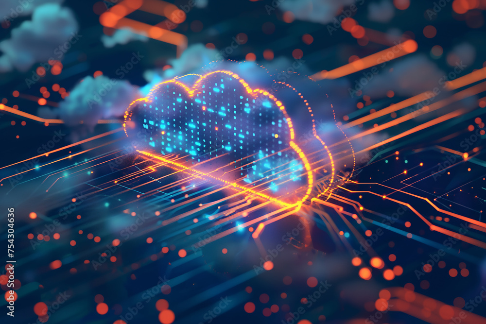 Data transfer cloud computing technology, online data storage. Business and lifestyle concept Data transfer cloud computing technology, online data storage. Business and lifestyle concept