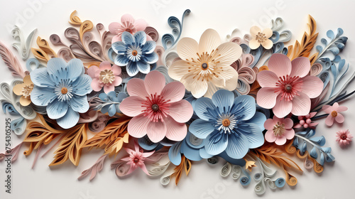 Vibrant Quilled Paper Flower Composition