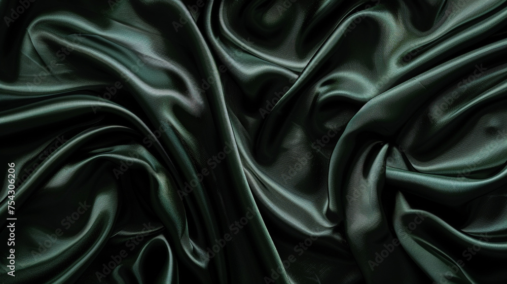 Obraz premium Black and Dark green silk background