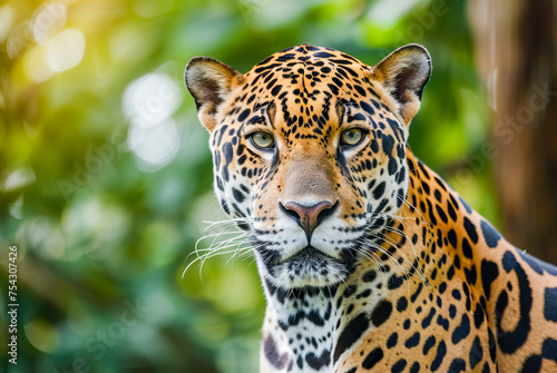 Portrait of Jaguar Panthera Onca in florest