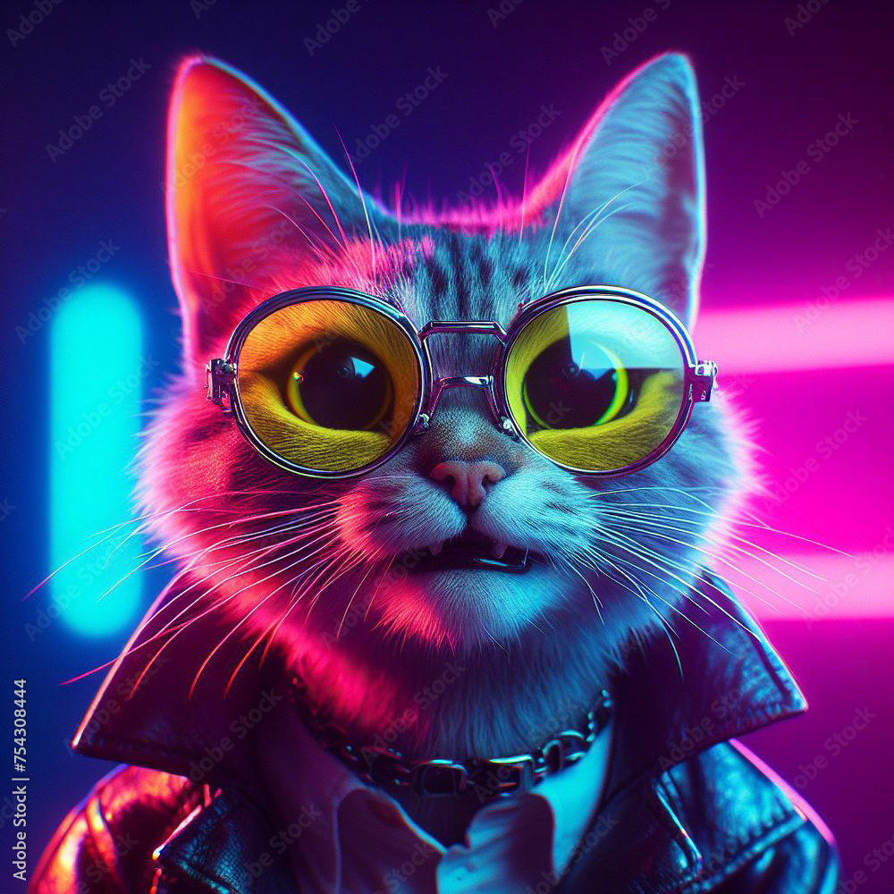 cat with glasses