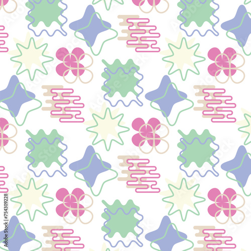abstract Geometric Scale Patterns Set seamless flower