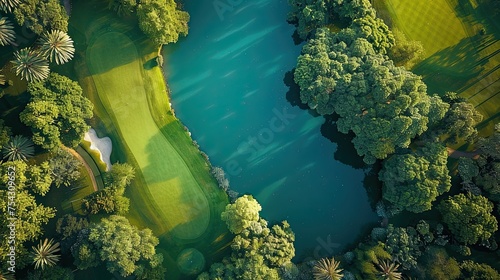aerial view of a beautiful golf course 