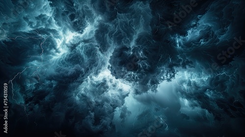 dark sky with heavy clouds with lightning during a thunderstorm 