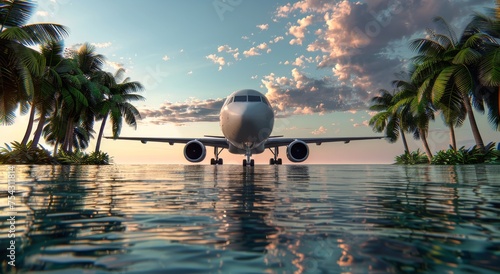 Large Jetliner Flying Through Cloudy Sky