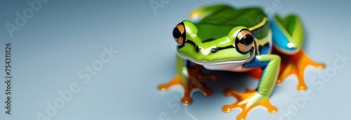 Image of the Flying frog on a light background .