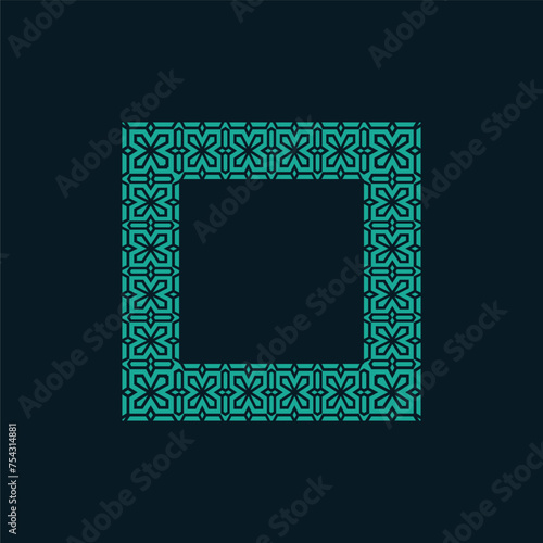 modern ornamental square frame border decorative pattern