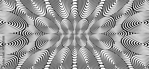 Hypnosis, hypnotic spiral line pattern. Circles patroon. Volute, spiral. Circle tunnel element. Psychedelic optical illusion. Concentric lines. Radial, spiral rays or sound wave. Circular, rotating.