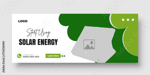solar green energy social media post banner design