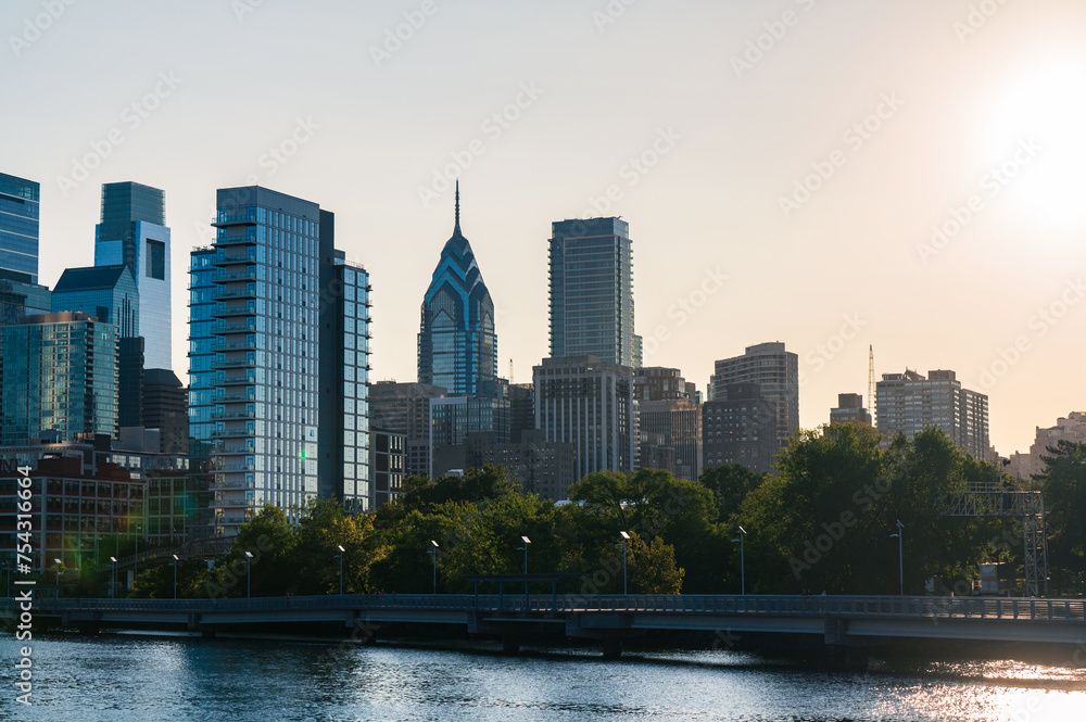 The city skyline of Philadelphia