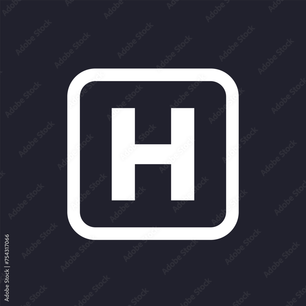 helipad icon, landing area for helicopters vector sign helipad icon, landing area for helicopters vector sign