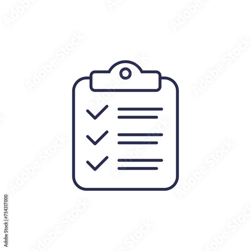 clipboard line icon with a checklist