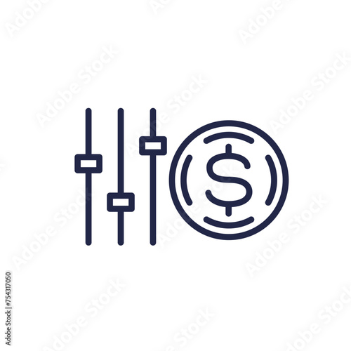 flexible price icon, dynamic pricing line vector