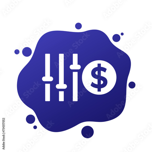 flexible price icon, dynamic pricing vector