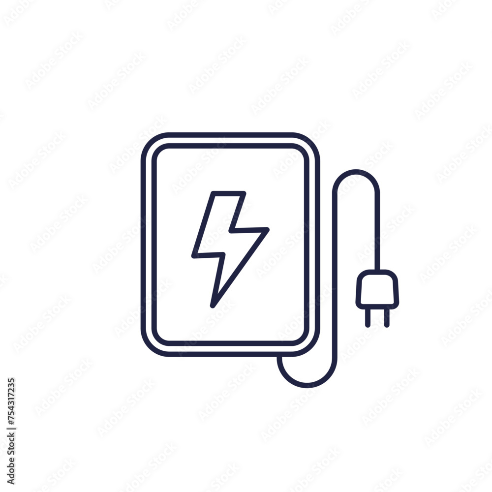 wireless charger line icon on white wireless charger line icon on white