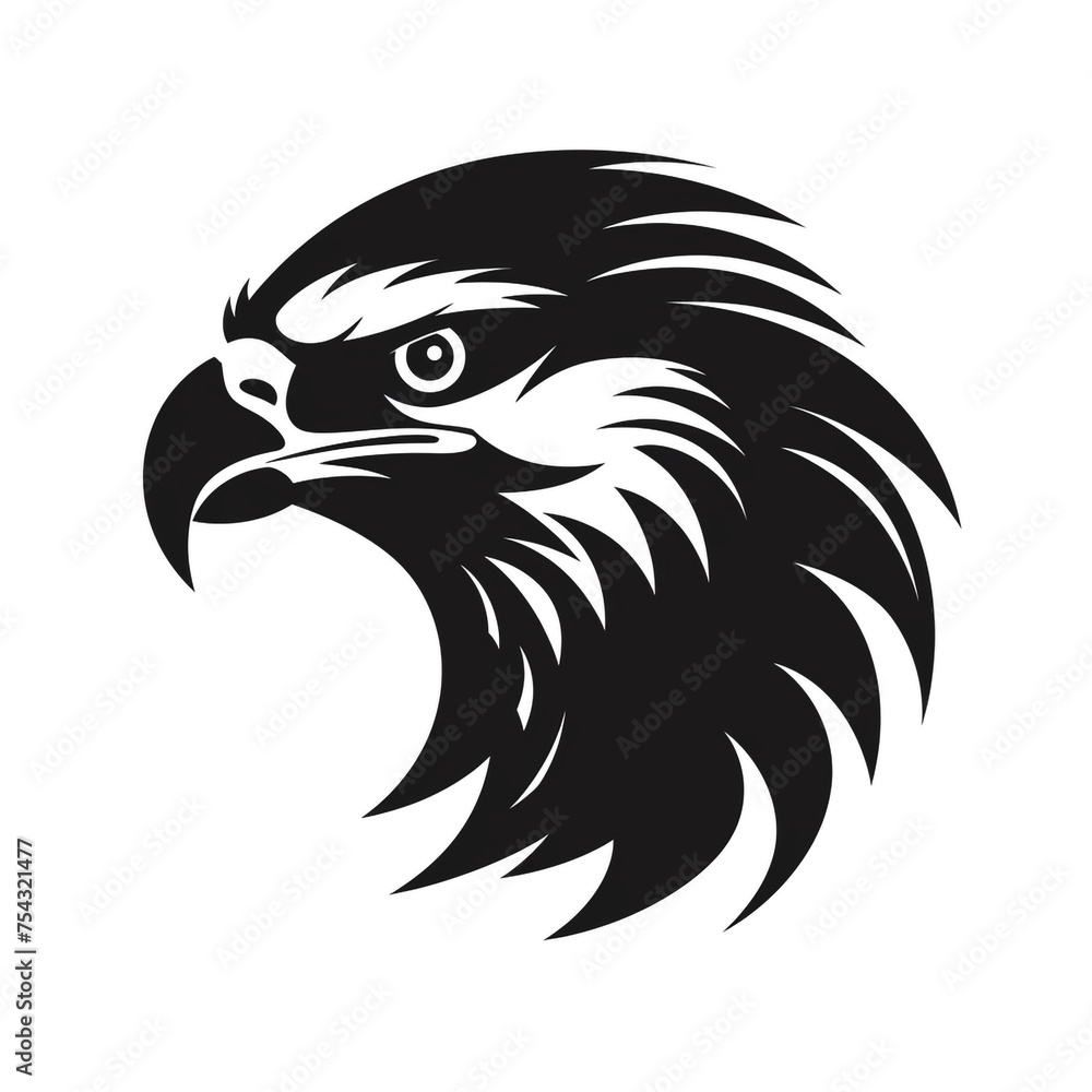 eagle black icon on a white background in minimalism сreated with Generative Ai eagle black icon on a white background in minimalism сreated with Generative Ai