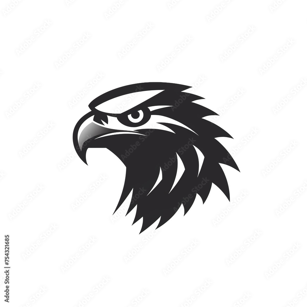 Fototapeta premium eagle black icon on a white background in minimalism сreated with Generative Ai