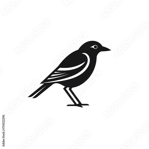 bird black icon on a white background in minimalism сreated with Generative Ai