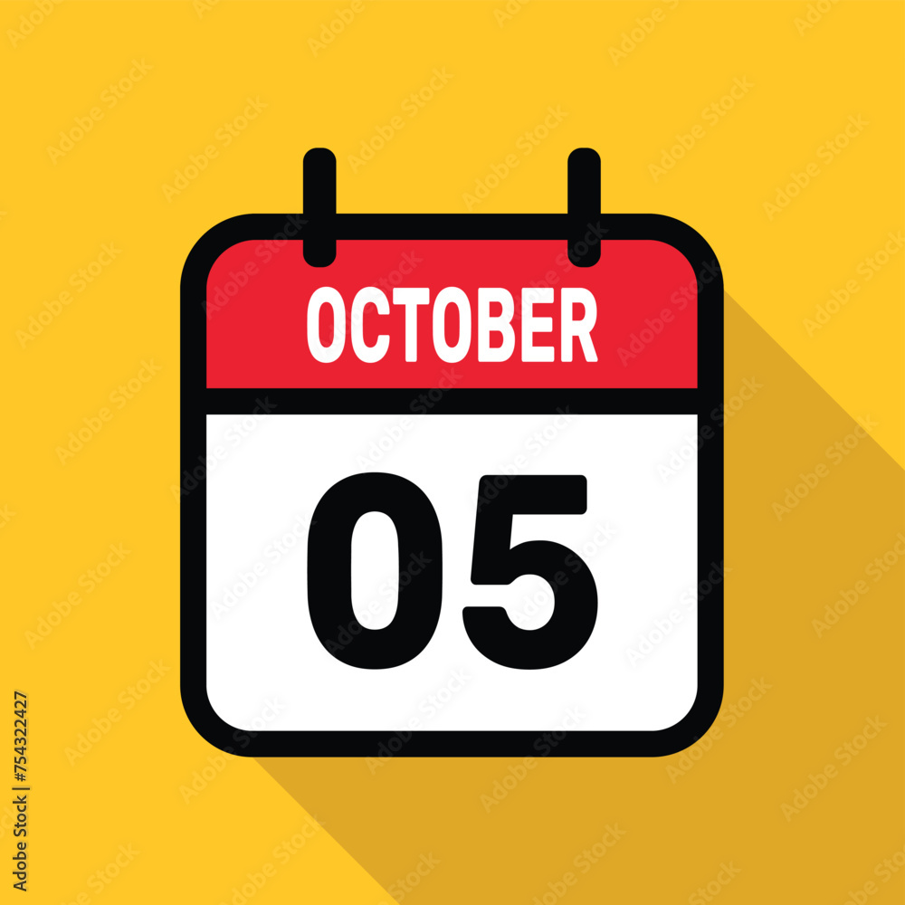05 October Calendar Vector illustration background design. 05 October Calendar Vector illustration background design.