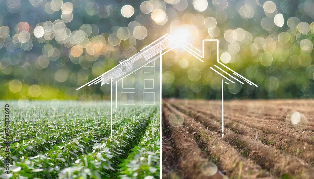 field vs green house ,concept