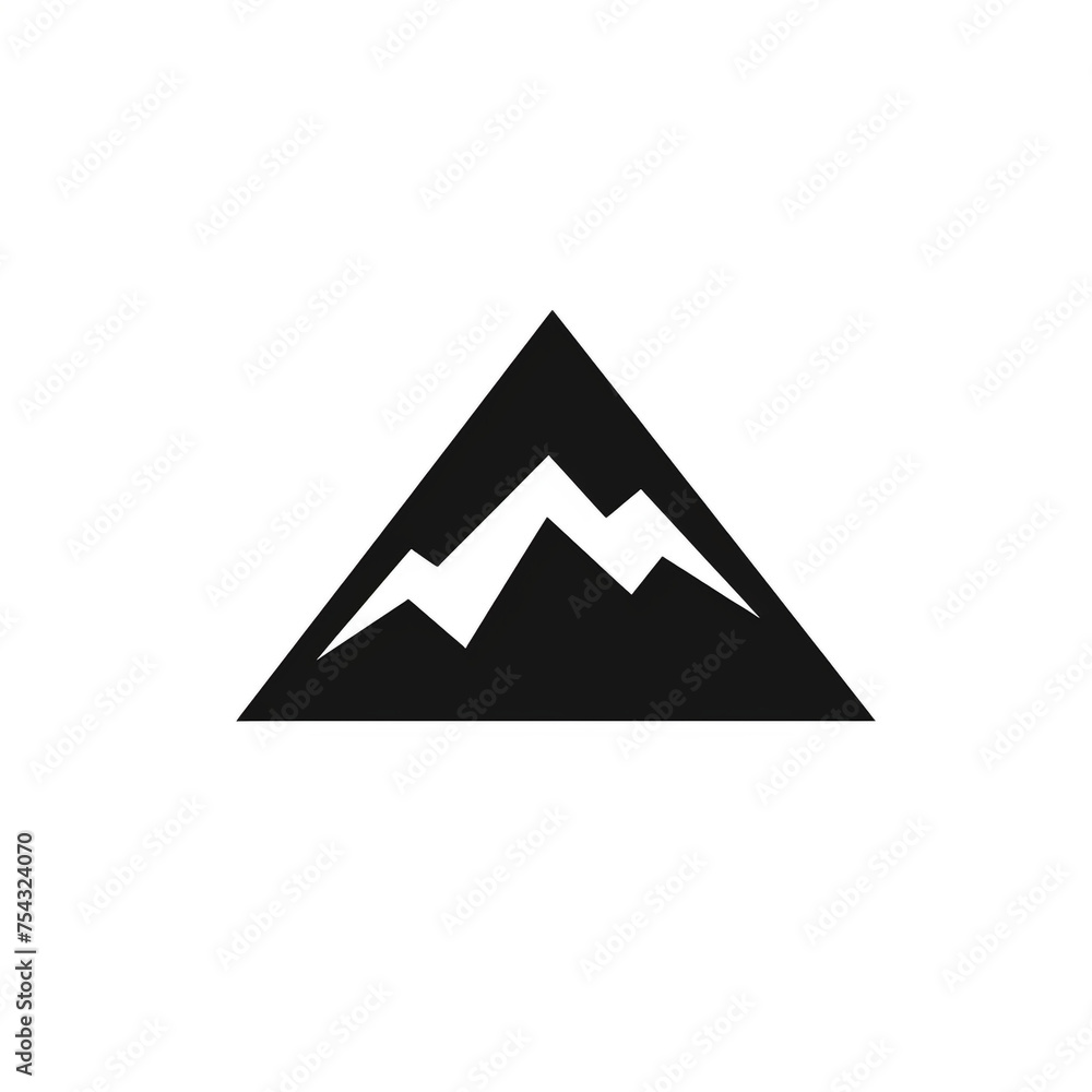 mountain black icon on a white background in minimalism сreated with Generative Ai mountain black icon on a white background in minimalism сreated with Generative Ai