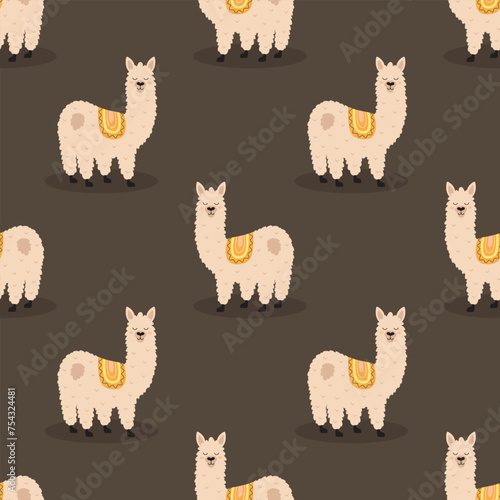 cute llama seamless pattern