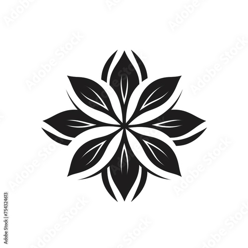flower black icon on a white background in minimalism   reated with Generative Ai