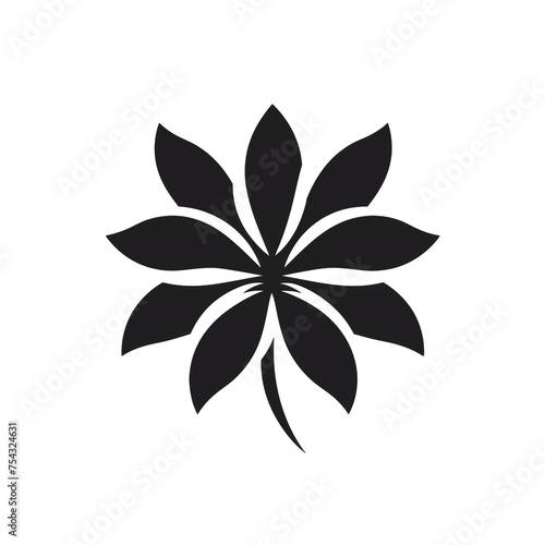 flower black icon on a white background in minimalism   reated with Generative Ai