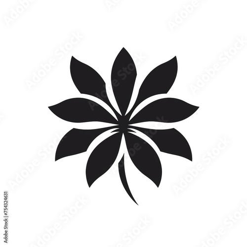 flower black icon on a white background in minimalism сreated with Generative Ai