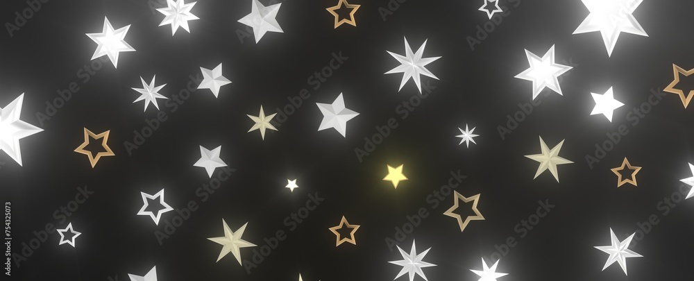 Descendant Christmas Constellations: Mind-Blowing 3D Illustration of Falling Festive Star Patterns Descendant Christmas Constellations: Mind-Blowing 3D Illustration of Falling Festive Star Patterns