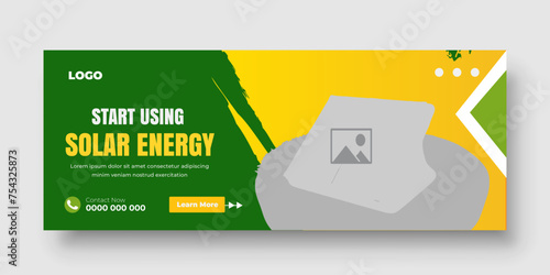 solar green energy social media post banner design