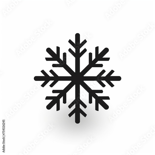 snowflake black icon on a white background in minimalism сreated with Generative Ai