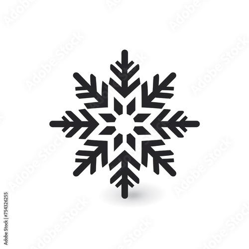 snowflake black icon on a white background in minimalism сreated with Generative Ai
