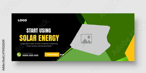 solar green energy social media post banner design